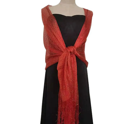 Elegant Evening Dresses Shawls Female Golden Silvery Wire Tassels Bridal Bridesmaid Party Wedding Temperament Accessories Scarf
