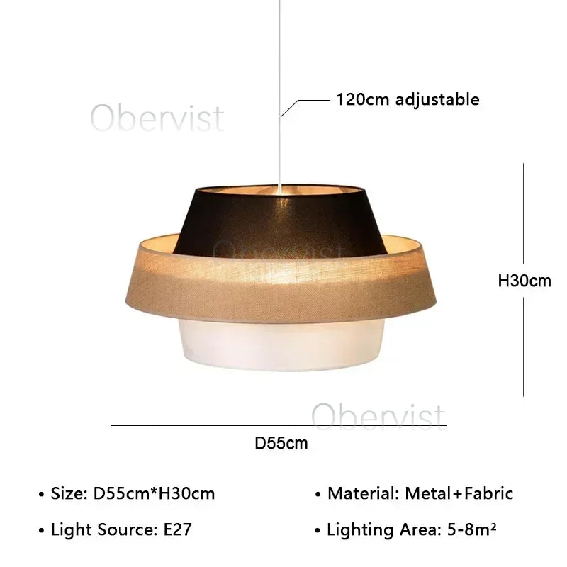 Nordic Fabric Chandelier Lighting Living Dining Bedroom Modern Restaurant E27 Pendant Lights Home Decor Hanging Lamps Fixtures
