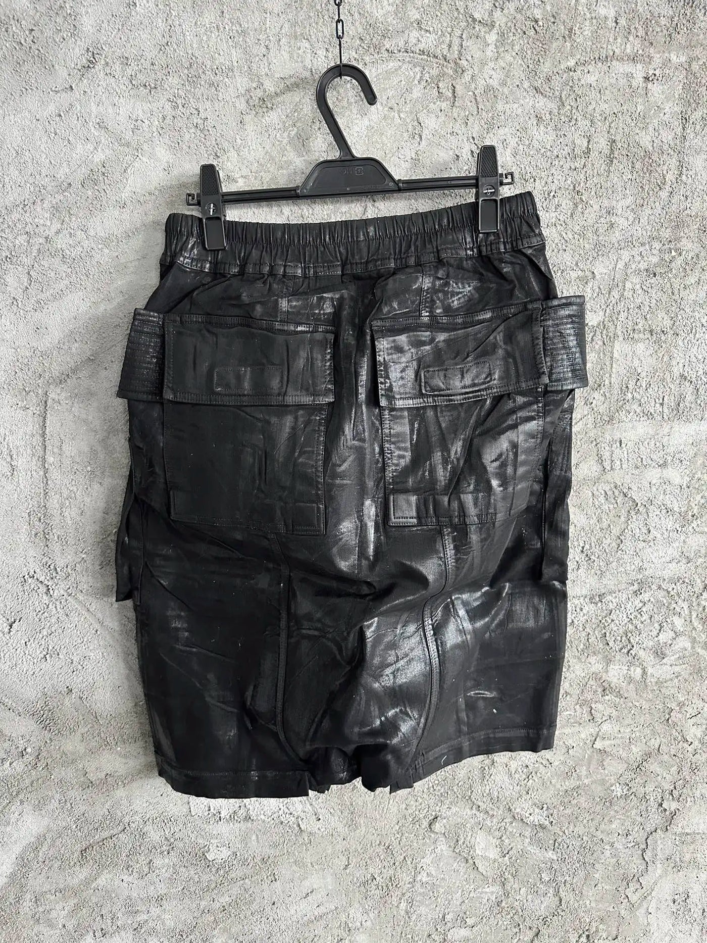 Owen Seak Men Oil Wax Jeans Short Denim Casual Cotton Gothic Men's Clothing Summer Knee Length Loose Black Short