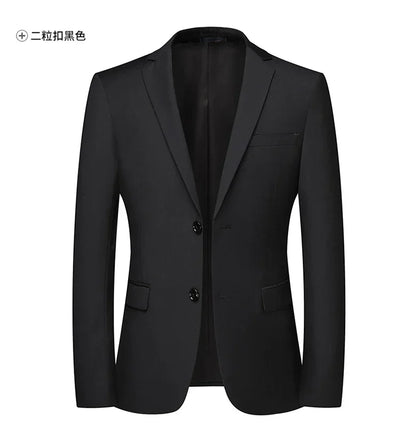 2025 Blazer New Men's Fashion Business Solid Color British Style Professional Work Groom Wedding Dress Best Man Blazer Jacket