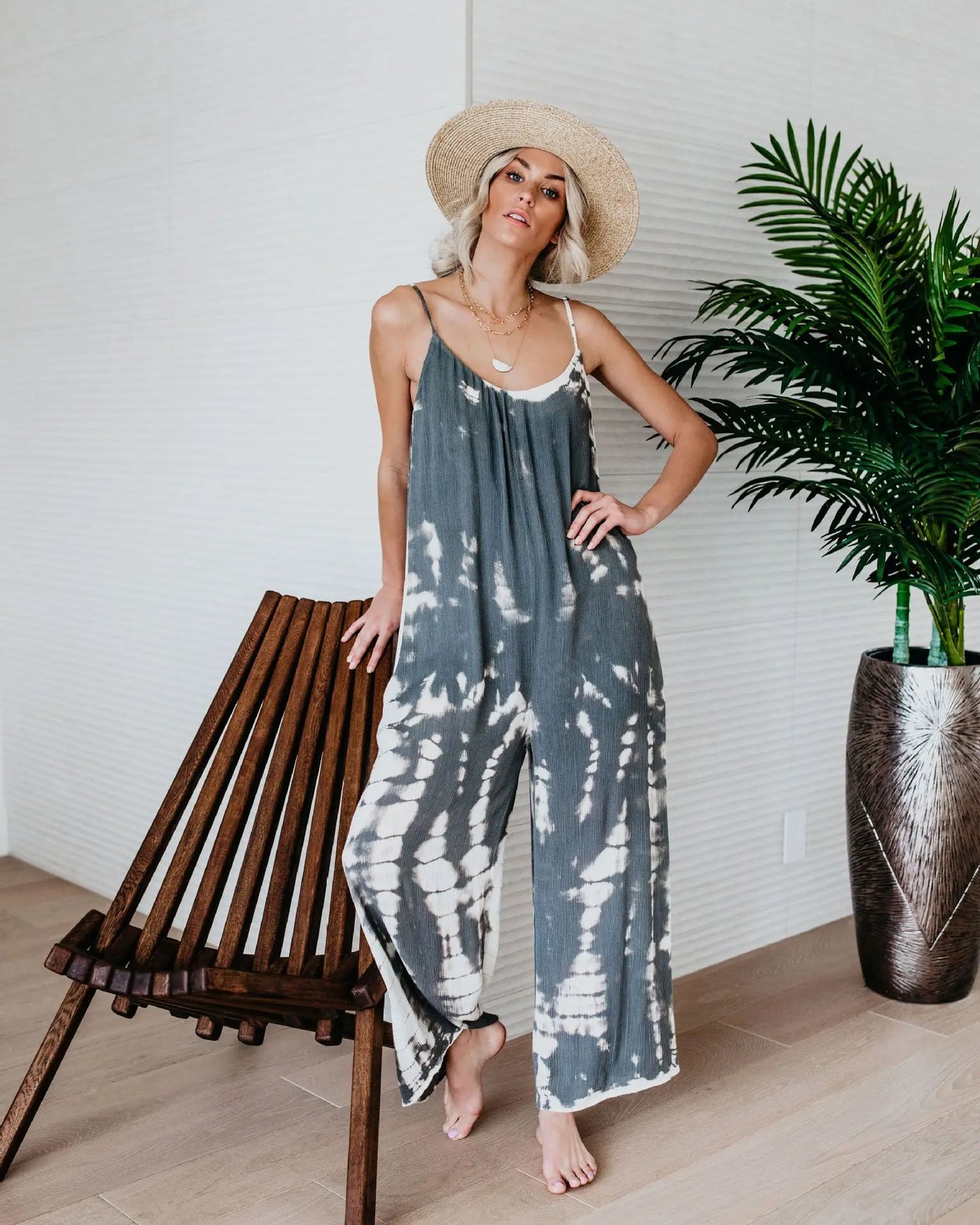Women's Jumpsuit Suspenders Sexy Wide Leg Casual Printed Trousers Versatile Women's Trousers Jampsuit Jumpsuit Women