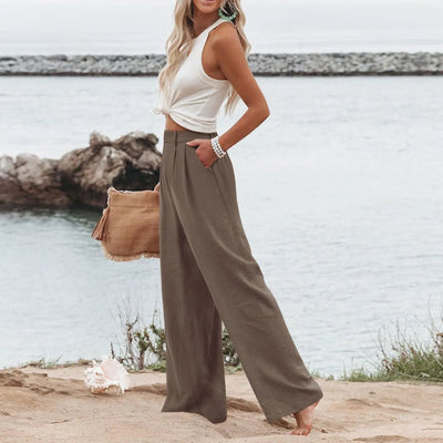 Women's Wide Leg Pants High Elastic Waisted In The Back Business Work Trousers Long Casual Pants Pants for Women Women’s Pants