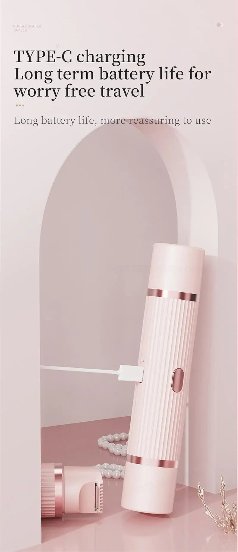 Women Epilator Dual Head Facial Electric Razor Body Shaver for Shaving Bikini Trimmer Area Leg Waterproof Female Hair Removal