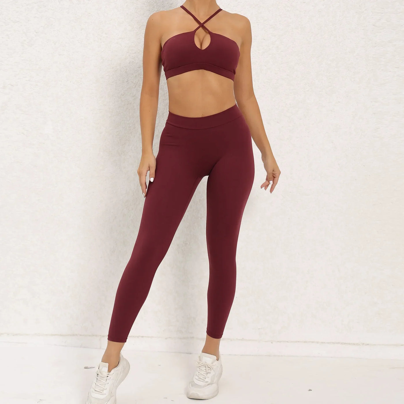 2PCS Athletic Wear Yoga Women's Tracksuit  Fitness Yoga Sets Sportswear Workout Bra+High Waist Leggings Gym Clothing Sports