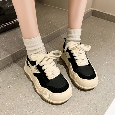 Women New Fashion Sneakers Autumn Casual Brand Shoes Woman Thick Soled Canvas Platform Designer Women Light Flat Versatile Shoes