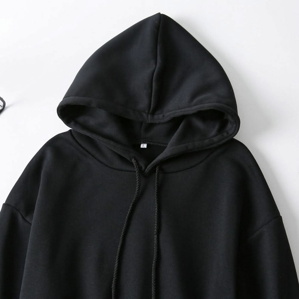 Women Sweatshirt Autumn Hoodie Hooded Solid Color Drawstring Patch Pocket Pullover Long Sleeve Loose Soft Warm Lady Hoodies