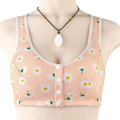 Bra For Women Wire Free Bra Cotton Underwear Front Closure Brassiere Women's Lingerie Large Bust 50 52 BCD Cup