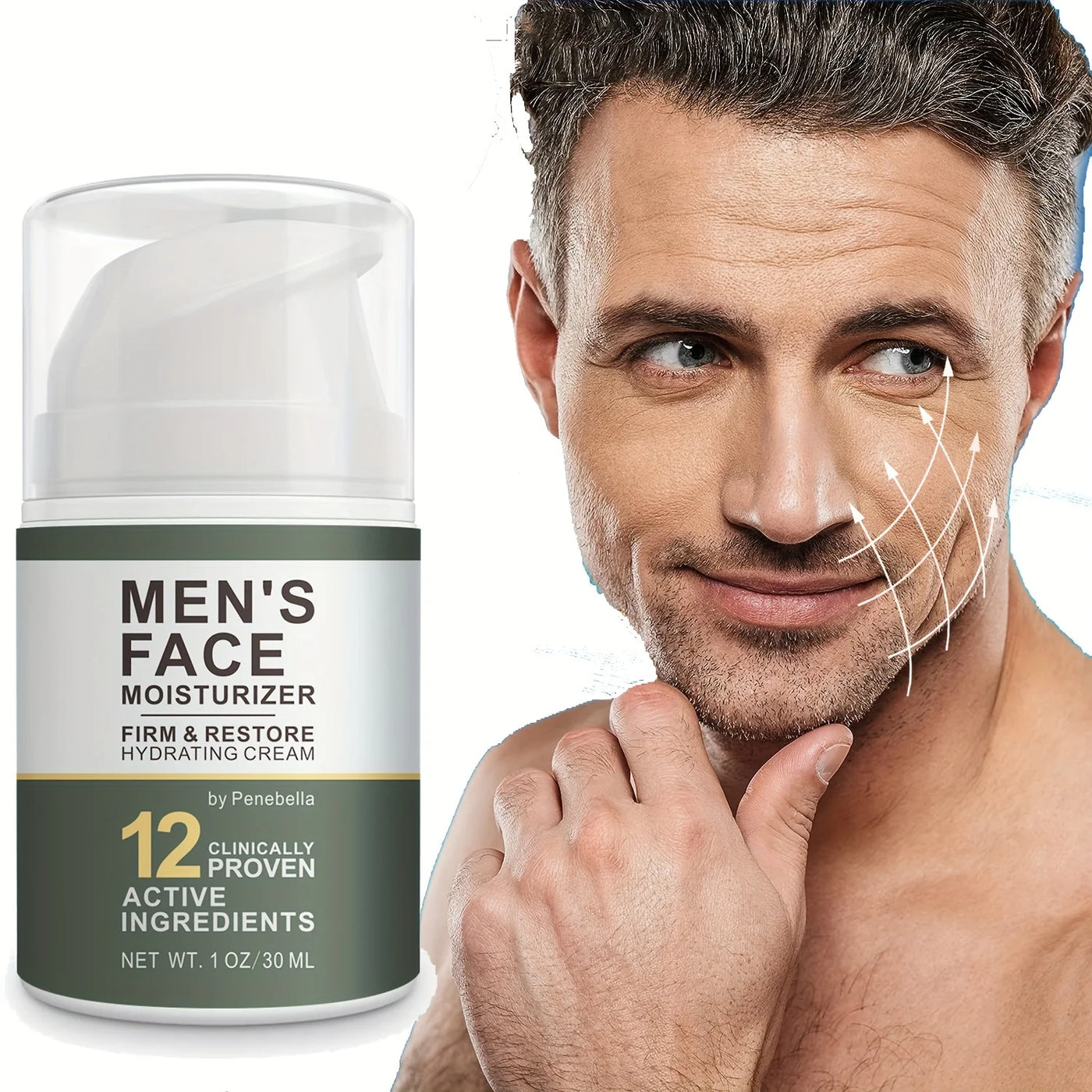 Mens Face Moisturizer Cream Anti-Aging Face & Neck Serum for Men Firming & Lifting