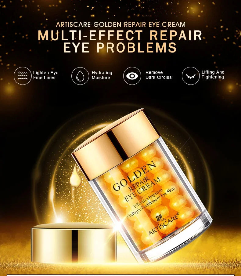 ARTISCARE Snail Face Cream + Peptide Eye Roller + Golden Eye Cream 3Pcs for Facial Moisturizing Serum Dark Circles Eye Care