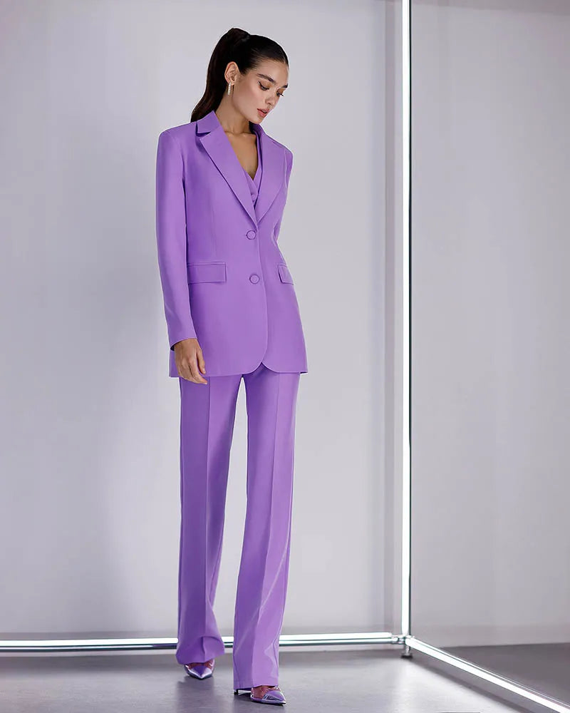 3 Piece Women's Suits Single-Breasted Sets Jacket Leisure Lady Wear Solid Color Pantsuits Business Outfits Customize
