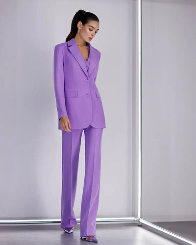 3 Piece Women's Suits Single-Breasted Sets Jacket Leisure Lady Wear Solid Color Pantsuits Business Outfits Customize