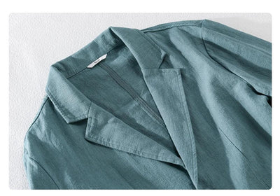 men's Blazers Linen and Cotton Casual men clothing fashion 2024 Spring Autumn Solid Tops for Young men loose Suit Coat
