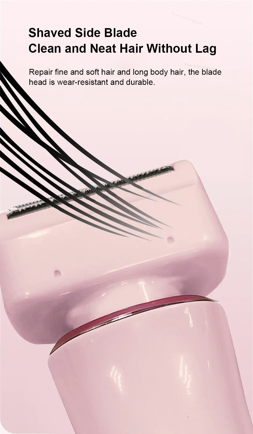 2 in 1 Electric Women Shaver For Bikini Body Leg Armpit Hair Trimmer Dual-Head Ladies Face Mustache Razor Painless Hair Remover