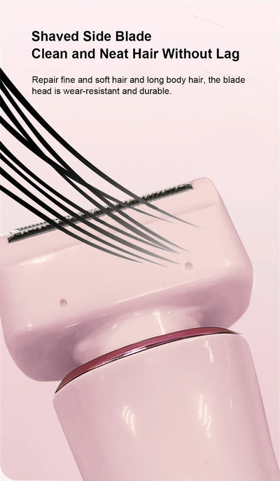 2 in 1 Electric Women Shaver For Bikini Body Leg Armpit Hair Trimmer Dual-Head Ladies Face Mustache Razor Painless Hair Remover