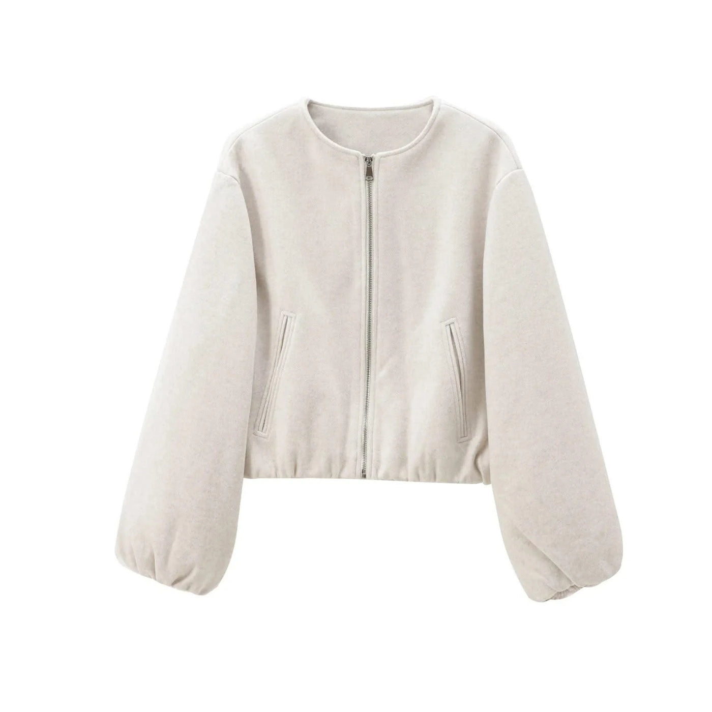 Zipper Bomber Jackets for Women Soft Cropped Long Sleeve Sports