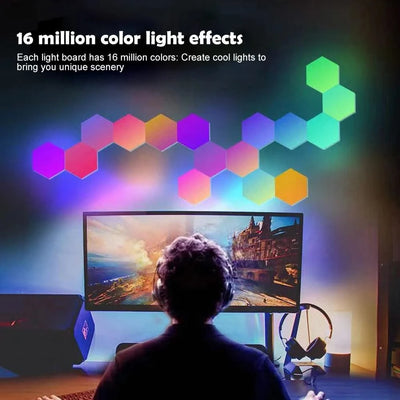 RGB Hexagonal Quantum Lamp LED Smart Wall Light Panels APP Remote Control Ambient Night Light DIY Shape Game Room Decor