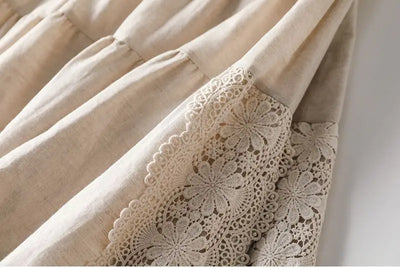 Vintage Chic Embroidery Linen Cotton Long Skirts Women Summer Elastic High Waist Pleated Maxi Skirt Female Elegant A-Line Skirt