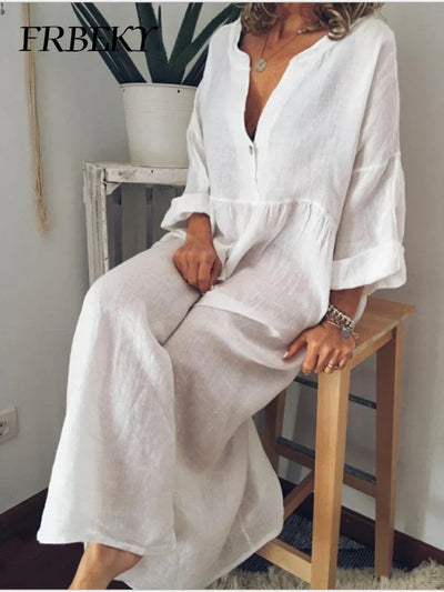 Women's Summer Dress New Long-sleeved V-neck Big Swing Dress Women Dresses for Women 2024 Casual Commuter Office Lady Vestidos