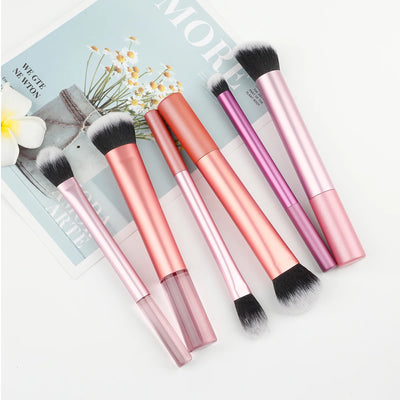 High-quality 2pcs/set Black Glossy Professional Makeup Brush Tool Kit Including Powder, Blush, Contouring, Eyeshadow, Highlighte
