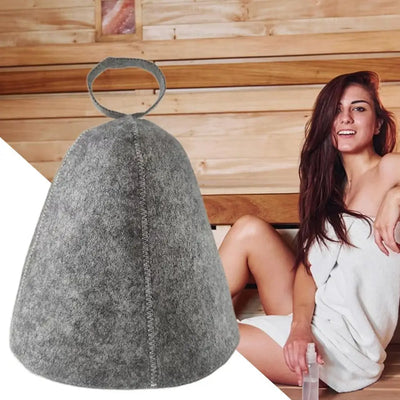 sauna Anti Heat Sauna Hat Thicken Wool Felt Shower Cap Women Men Steam Bath Shower Hair Turban Quickly Towel Drying Towel Hats
