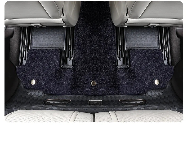 For DENZA N9 Car Floor Mats Double Layers Full Surrounded Auto Carpets Foot Liners Car Accessories Special for Six Seats