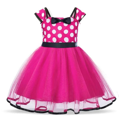Cute Baby Girl Dress for 9M-5Yrs Children Summer Clothes Kids Minni Mouse Polka Dot Dress Girls Birthday Party Christmas Costume
