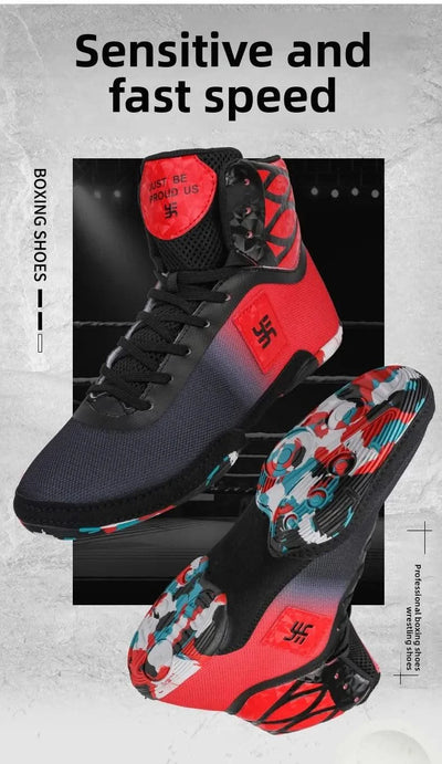 2025 New Wrestling Shoes for Men Non Slip Breathable Boxing Sneakers Wrestling Training Shoes Wear-Resisting Combat Sneakers