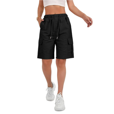 Women Summer Cargo Shorts Solid Casual Pockets Beach Short Pants Harajuku Chic Short Pants All Match Streetwear Bottoms 2025