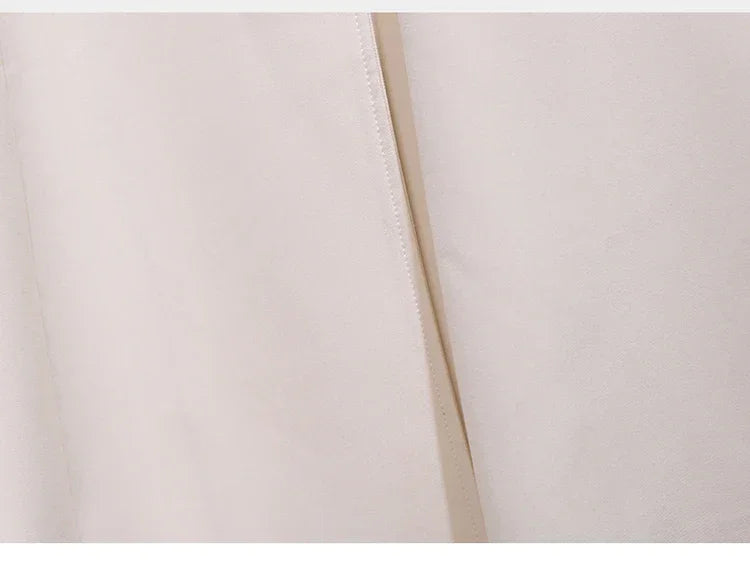 Women's Dress Double Breasted Elegant Dresses for Women 2025 Autumn Off white Dress Belt Knee-Length Solid Fashion Woman Clothes