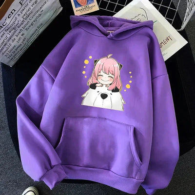 Harajuku Anime Spy X Family Oversized Hoodie Anya Women Sweatshirts Kawaii Casual Female Streetwear Long Sleeve Clothes Tops