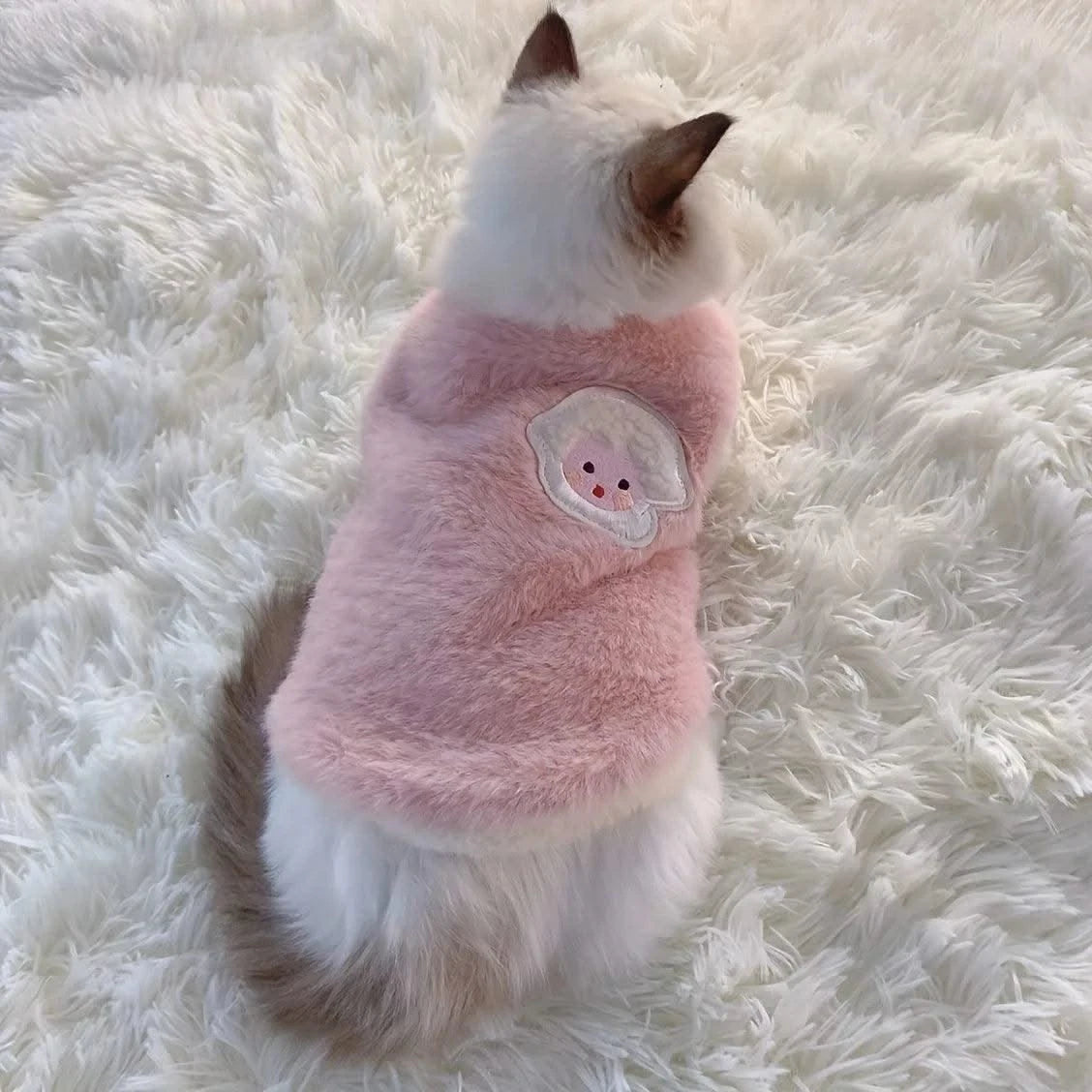Cats Clothes Plush Garment for Cats Warm Apparels Winter Products Clothing Dog´s Sweater Vests Cooling Pet Kittens Kitten Stuff