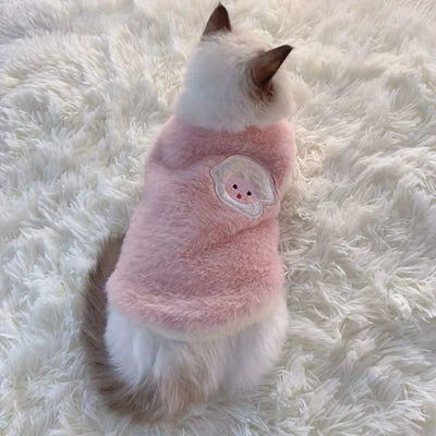 Cats Clothes Plush Garment for Cats Warm Apparels Winter Products Clothing Dog´s Sweater Vests Cooling Pet Kittens Kitten Stuff