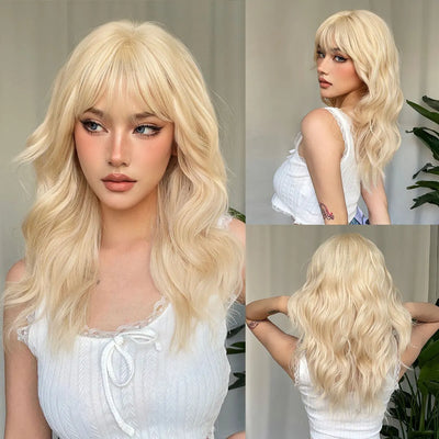Short Wavy Bob Wigs for Women Dark Brown Bob Natural Synthetic Wig with Bangs for Girl Daily Cosplay Use Heat Resistant