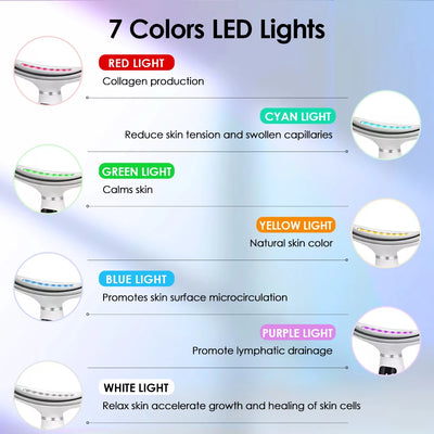 Neck Face Lifting Massager 7 Colors Light LED Photon Therapy Skin Tighten Wrinkle Remove Heating Vibration Massage Beauty Device