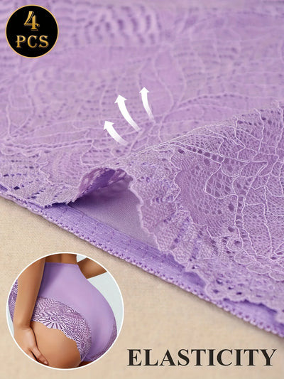 Women's Underwear - Elegant Floral Lace panties, Soft Everyday & Special Occasion Panties, Non-Sheer Breathable Soft