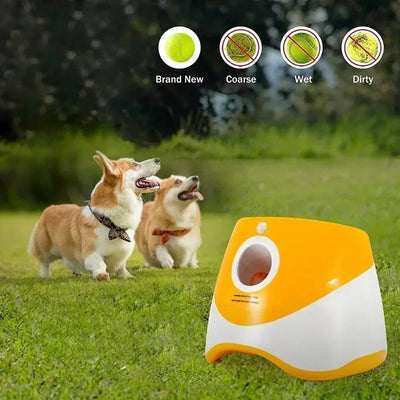 Automatic Dog Ball Launcher with 3 Distance Settings for Indoor & Outdoor Play, Keeps Pets Active & Healthy.