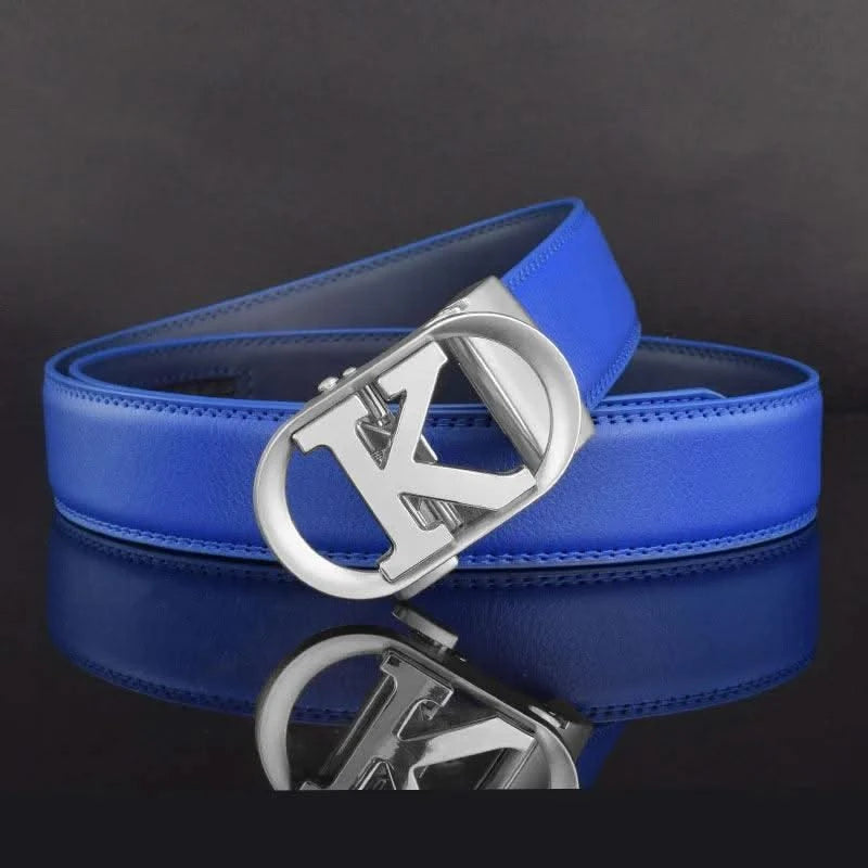 Men Fashion K Letter High quality Genuine Leather  Designer Belts | Male Waist Strap