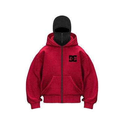 "2025 Men's Designer Clothing: Double-zipper hoodie, autumn and winter masked hip-hop Sweatshirt, Fitness and casual Hoodie.