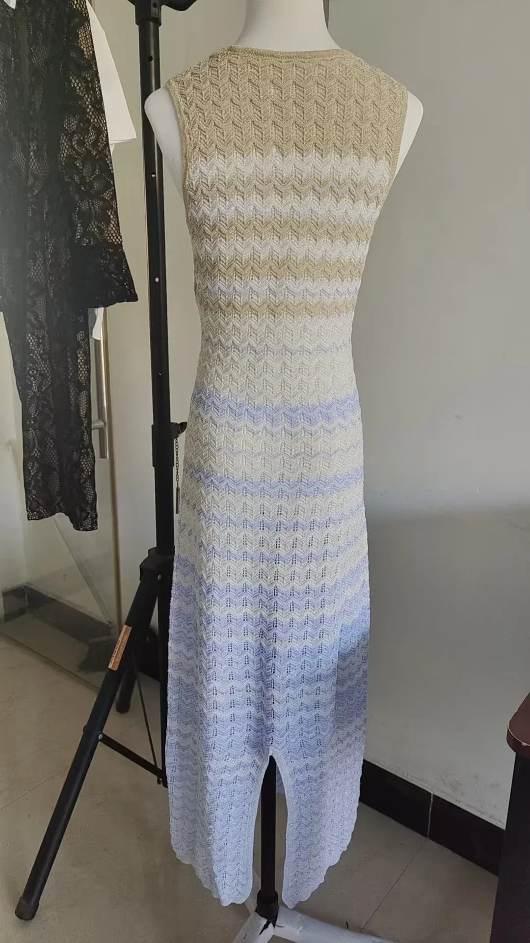 Luxurious Women Party Elegant Sequin Vest Knitted Dress Slim Sleeveless Long Dresses 2025 Summer New Female Vacation Chic Robes