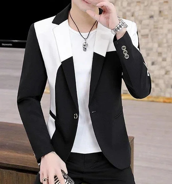 Thin Male Blazer Coat Short Cropped Men's Suit Jackets Slim Fit Single Breasted Luxury Designer High Quality Summer Casual 2024