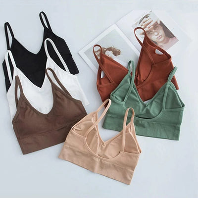 Women's Tube Top Crop Seamless Back Outdoor Sports Underwear Bra