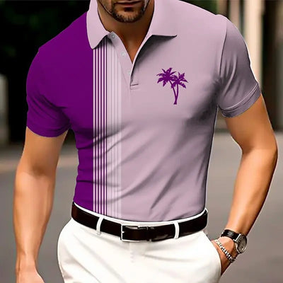 Fashion Men's Striped Trend Polo T-Shirts Summer Short Sleeve Breathable 3d Print Street POLO Tee 6XL Big Size Beach Casual Tops