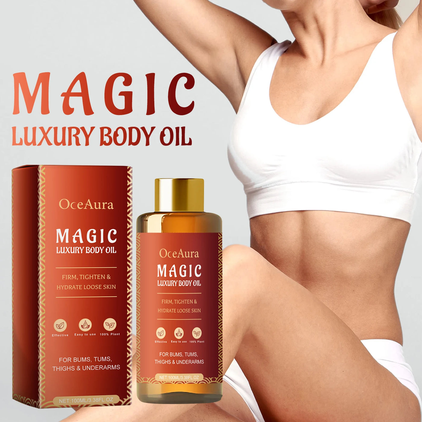 Body Firming Oil Sooth Dry Rough Repair Damaged Skin Hydrating Lighten Fine Line Shrink Pores Skin Care Serum Muscle Massage Oil
