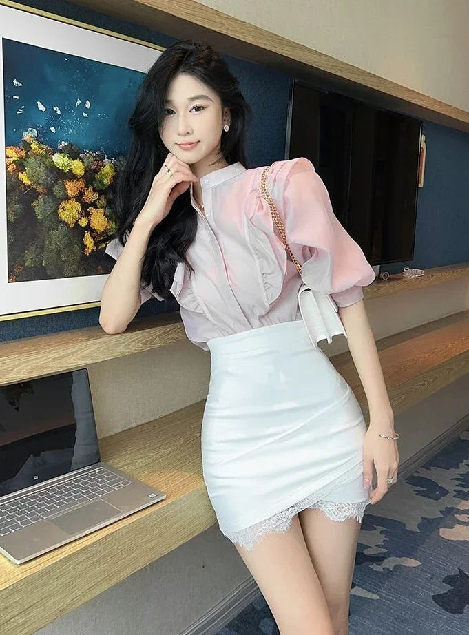 Midi Woman Skirt New In Patchwork Summer Skirts for Women 2024 Trend Cheap High Quality Aesthetic Luxury Elegant Clothing Sales