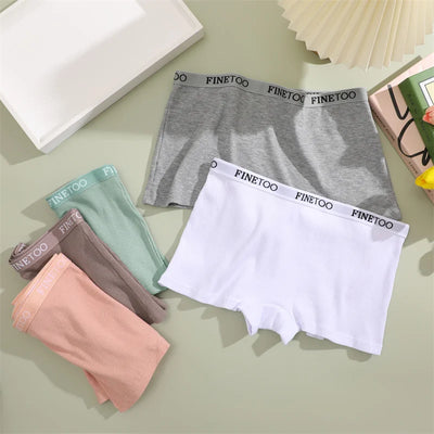 Women Cotton Boxers Shorts Solid Color Low Rise Panties Sexy Breathable Underwear for Female Intimates Elastic Waist Lingerie