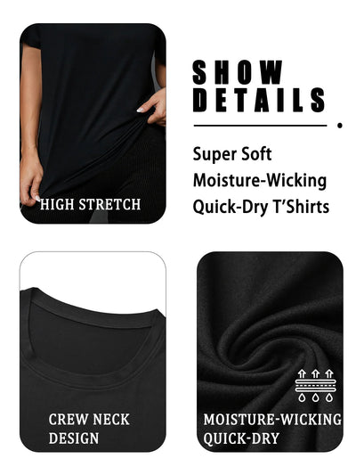 Women's Super Soft Crew Neck T'Shirts.Short Sleeve For Sports.Workout,Yoga,Running.Fitness & Outdoor Activities