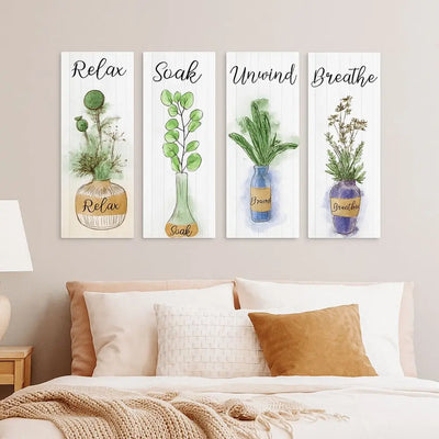 Wall Plate Wooden Floral Wall Art Handmade Rustic Style Plants Hanging Sign Decorative Wall Decor Paintings Home Decor