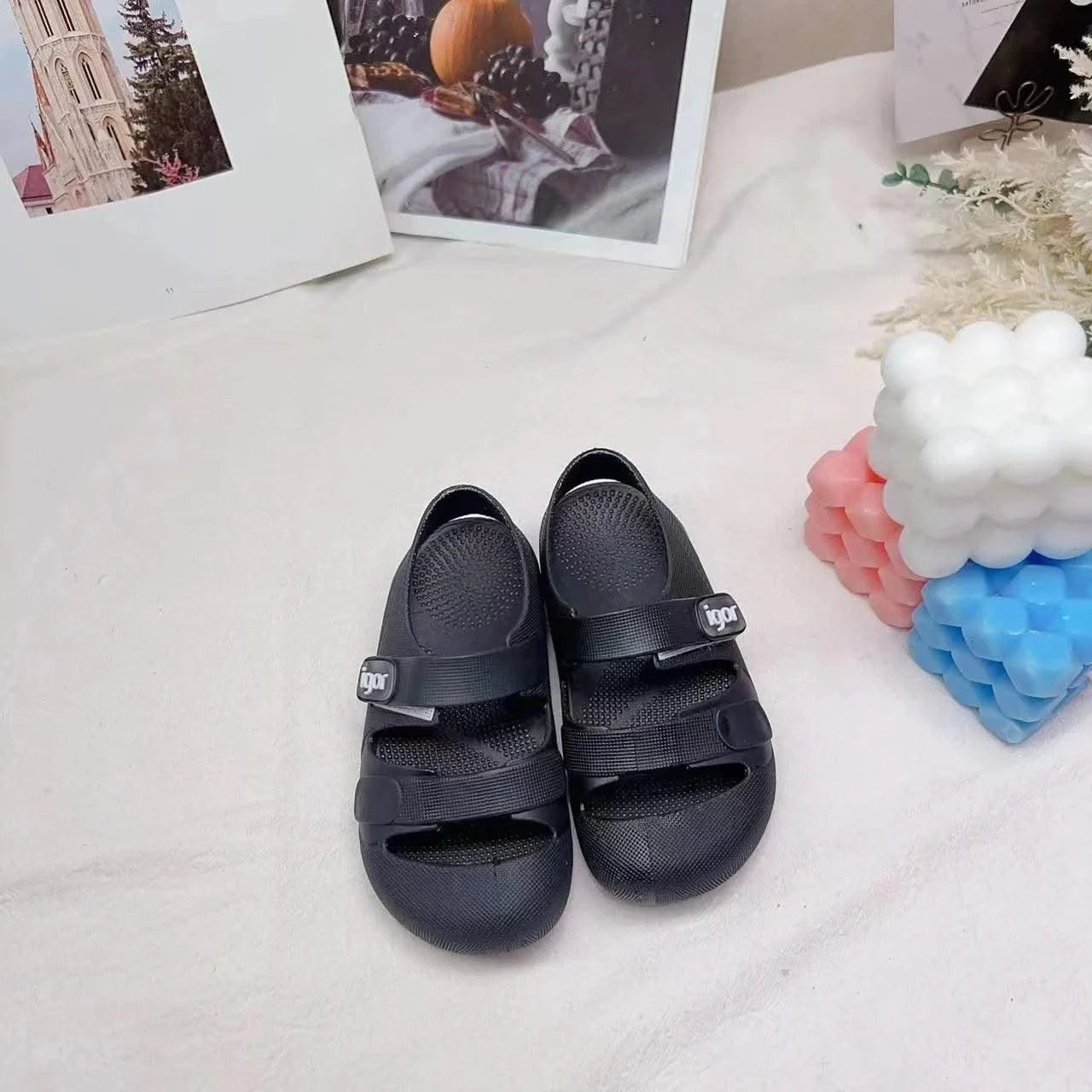 Kid Toddler Flat Breathable Fishermen Roman Shoes Children's Colorful Beach Comfortable Jelly Sandals Boy Girls Sandals SO098