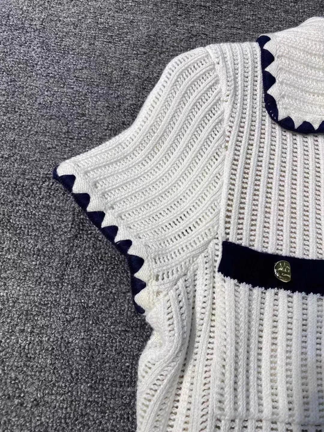 White Knitted Dress Women 2024 Summer New Style Elegant mini Dresses 5240114