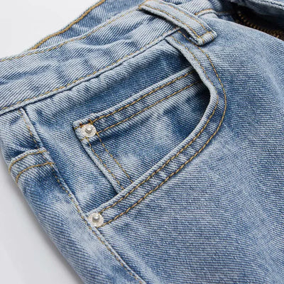 High-waist Plus-size Women Jeans Loose Small Person Straight Crotch Versatile Slimming Trousers Cotton Material